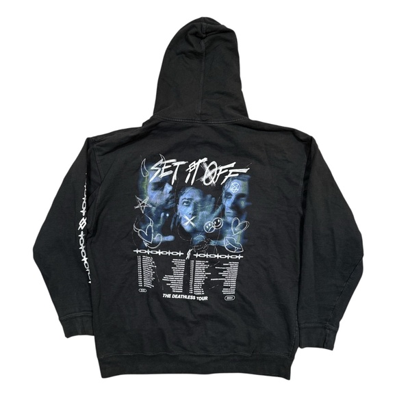 Set It Off Deathless Tour 2024 Rock Band Music Full Zip Hoodie Mens 2XL - Picture 1 of 9